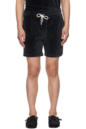 Black Velour Shorts