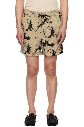 Beige & Black Jura Contraste Terry Shorts
