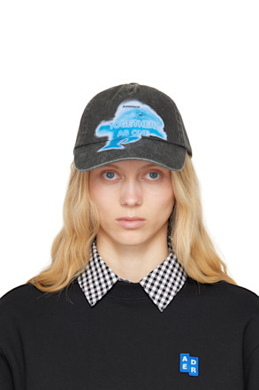 Black Faded Denim Cap