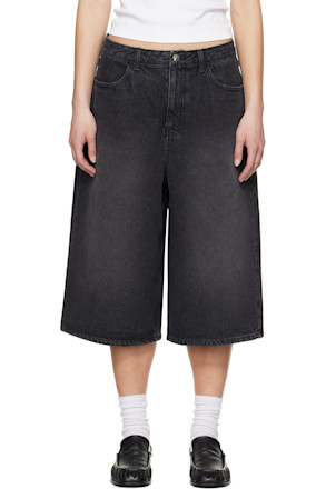 Black Sig; TRS Tag 01 Denim Shorts