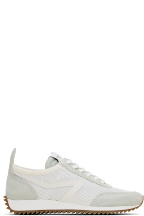 Off-White & Green Retro Runner Sneakers