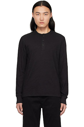 Black Classic Flame Henley