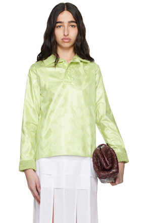 Green Bazan Long Sleeve Polo