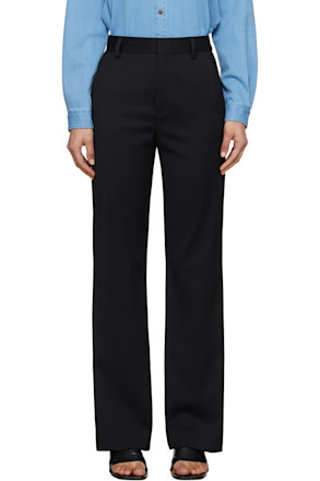 Black High Waist Bootcut Trousers