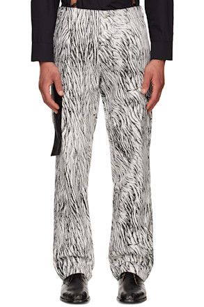 White & Black Gardiner Cargo Pants