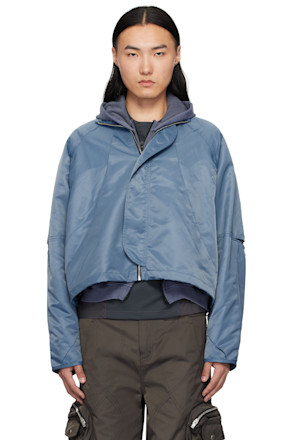 Blue Hooded Parachute Jacket