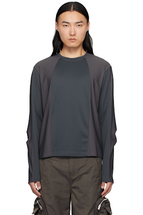 Gray Diffraction Knit Longsleeve T-shirt