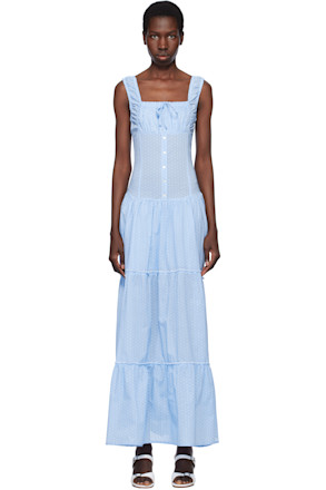 Blue Christabelle Polka Dot Maxi Dress