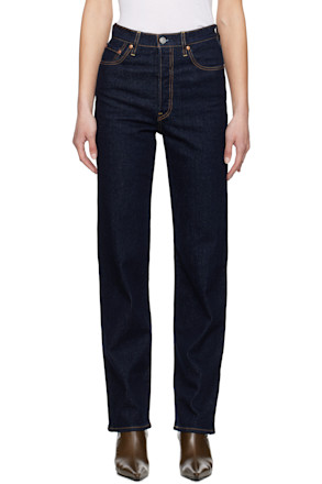 Navy Ribcage Full-Length Jeans