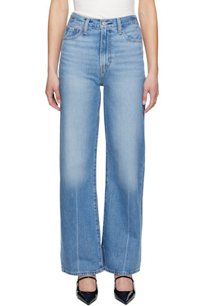 Blue Ribcage Wide Leg Jeans