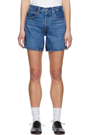 Blue 501 Mid Thigh Denim Shorts