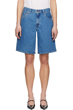 Blue Baggy Dad Denim Shorts