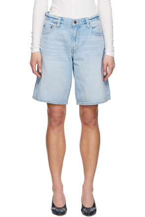 Blue Baggy Dad Denim Shorts