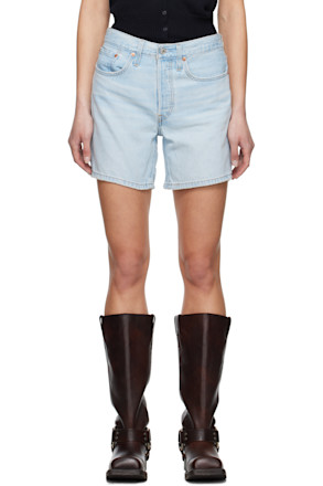 Blue 501 Original Fit Mid-Thigh Lightweight Denim Shorts