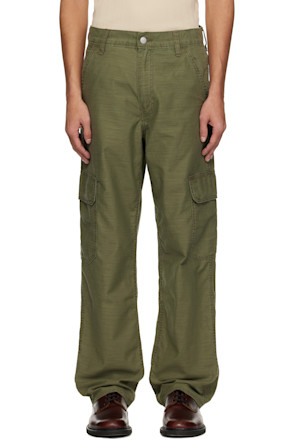 Green 568 Loose Straight Cargo Pants