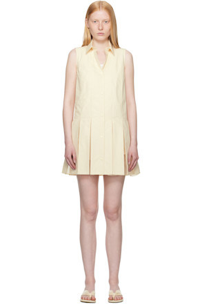 Off-White Cotton Silk Shirt Minidress & Shorts Set