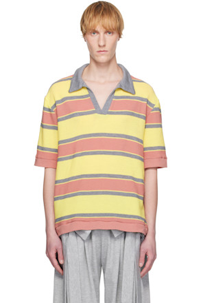 Pink & Yellow Striped Polo