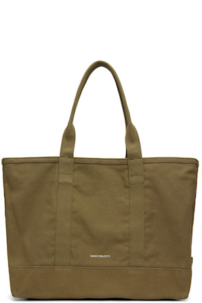 Khaki Stefan Cotton Canvas Tote