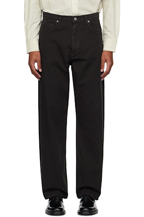 Black Mogens Relaxed 5 Pocket Heavy Twill Trousers