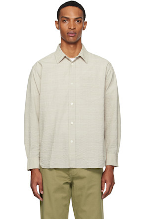 Taupe Mo Oversized Check Shirt