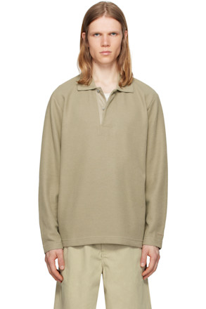 Taupe Ruben Double Face LS Polo