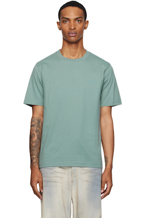Blue Johannes Organic 'Norse' Logo Print T-shirt
