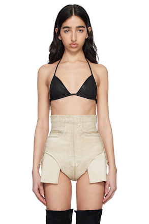 Black Hollywood Overdyed Denim Bra