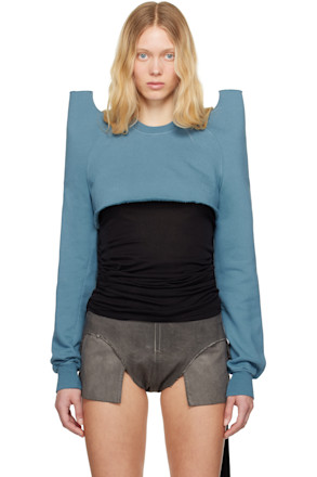 Blue Hollywood Cropped Tecsweat Sweatshirt