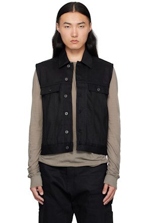 Black Hollywood SL Trucker Denim Vest