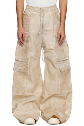 Beige Hollywood Double Cargo Jumbo Belas Denim Pants