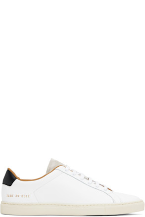 White Retro Low Profile Sneakers