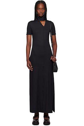 Black Fitted Closure Maxi Dress