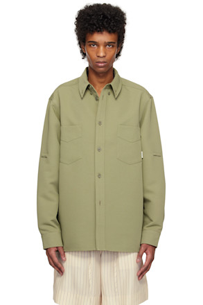 Khaki Relaxed Utility Overshirt