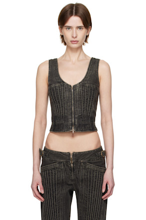 Black Corded Denim Corset