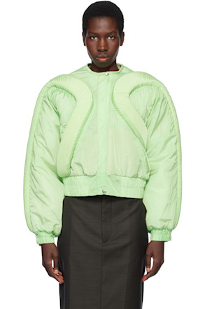 Green 3D Parametric Bomber Jacket