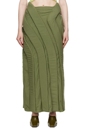 Green 3D Parametric Maxi Skirt