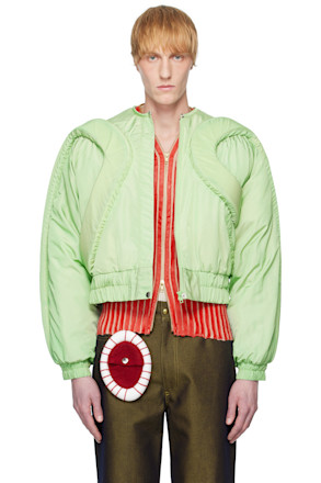Green 3D Parametric Bomber Jacket