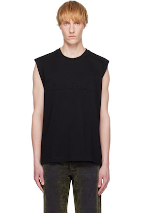 Black Embossed Logo Tank Top