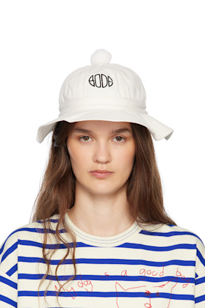 White Paneled Grandfather Bucket Hat