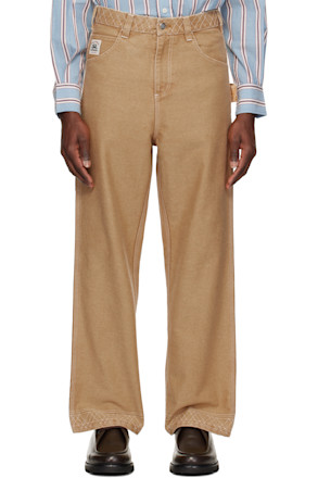 Brown Embroidered Knolly Brook Trousers