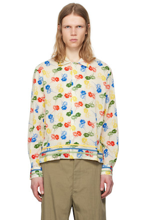 Multicolor Flower Stamp Long Sleeve Shirt