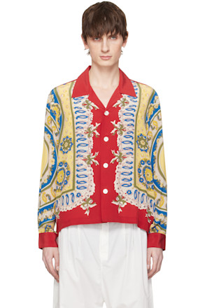 Red Bricolage Long Sleeve Shirt