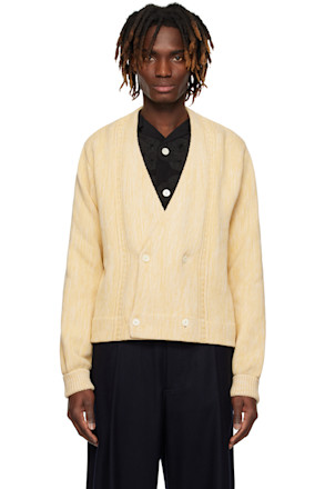 Yellow Double-Breasted Cardigan