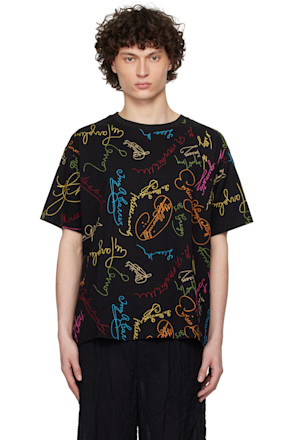Black Signature Scrawl Boxy T-shirt