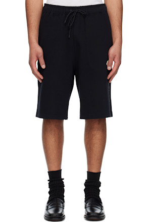 Moncler x FRGMT Hiroshi Fujiwara Black Embroidered Logo Cotton Shorts