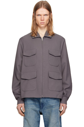 Gray Twill Long Jacket