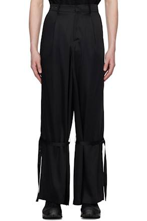 Black Belted Plinth Trousers