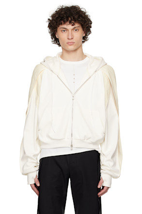 White Horseshoe Crab Zip-Up Hoodie