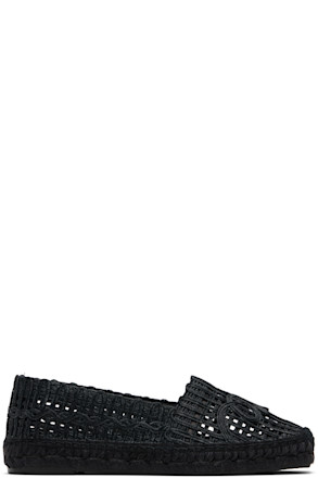 Black Raffia-Effect Espadrilles