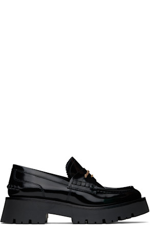 Black Carter Mid-Heel Lug Loafers